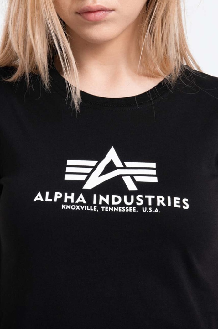 Tricou din bumbac New Basic T Alpha Industries 196051.03 negru