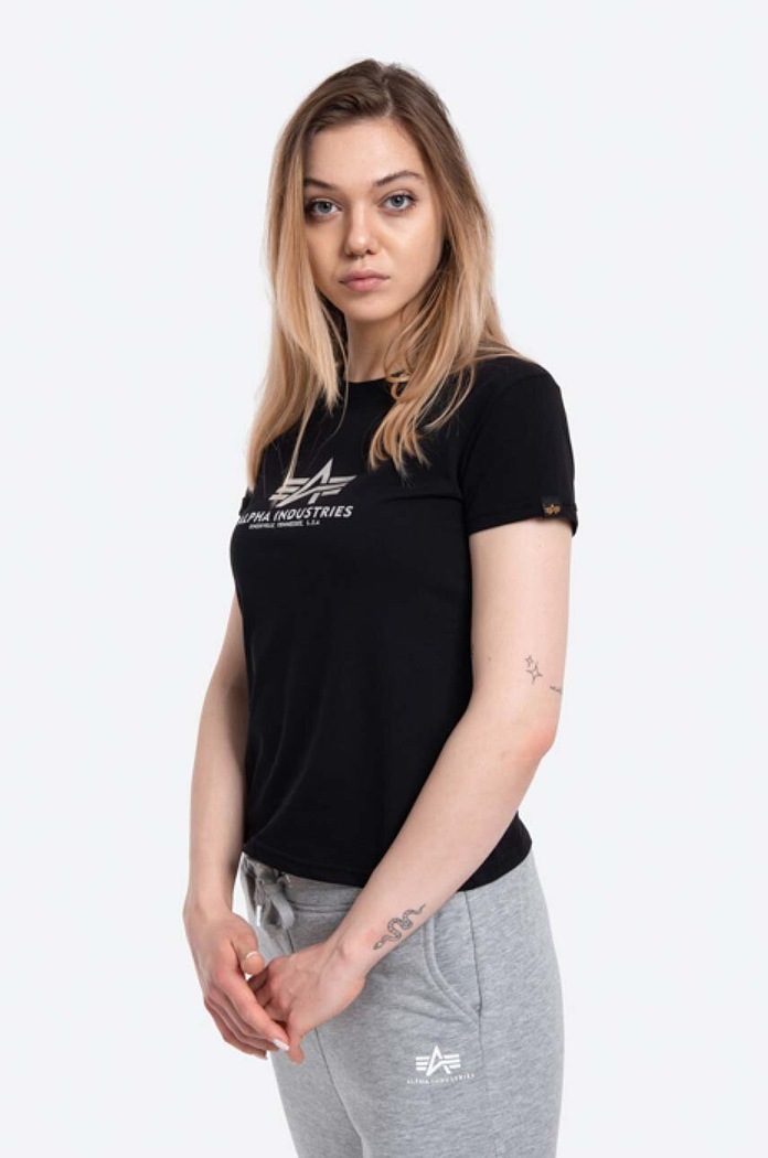 Alpha Industries cotton T-shirt New Basic T Foil Print 196051FP.530