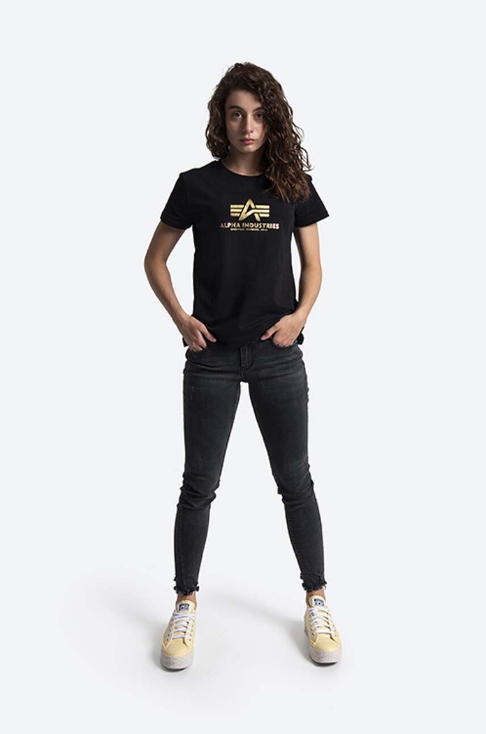 Alpha Industries t-shirt bawełniany New Basic T 196051FP.583 czarny AA00