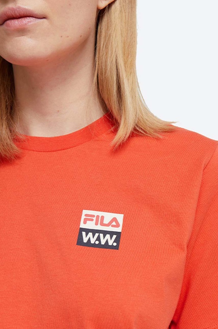 Oblečení Bavlněné tričko Wood Wood Steffi T-Shirt x Fila 688376.B026 oranžová