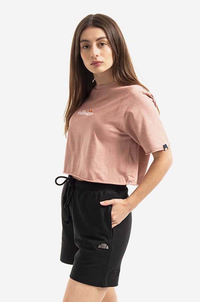 Bavlnené tričko Ellesse regular ružová SGM14013