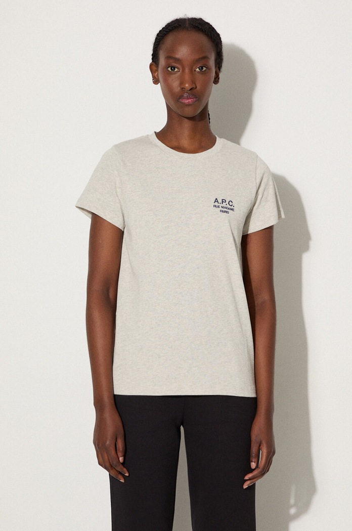 A.P.C. T-shirt bawełniany Denise szary COEAV.F26842