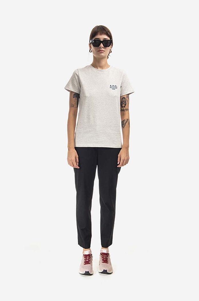 A.P.C. T-shirt bawełniany Denise COEZC.F26842 szary AA00