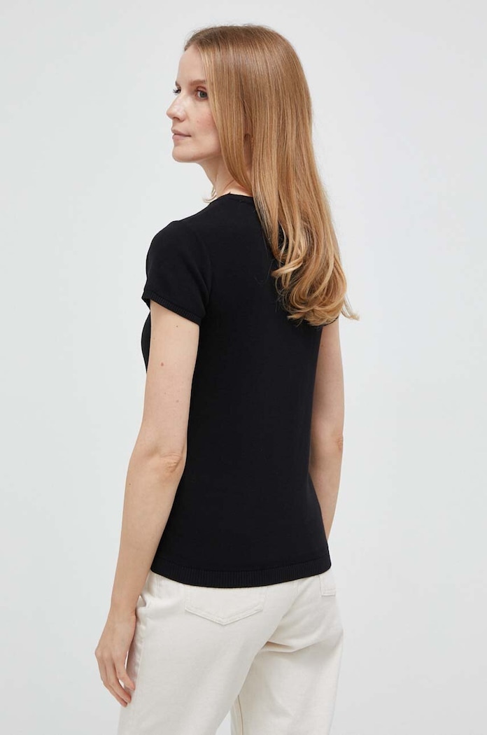 Ρούχα Βαμβακερό μπλουζάκι United Colors of Benetton 1091D1M10.100 μαύρο