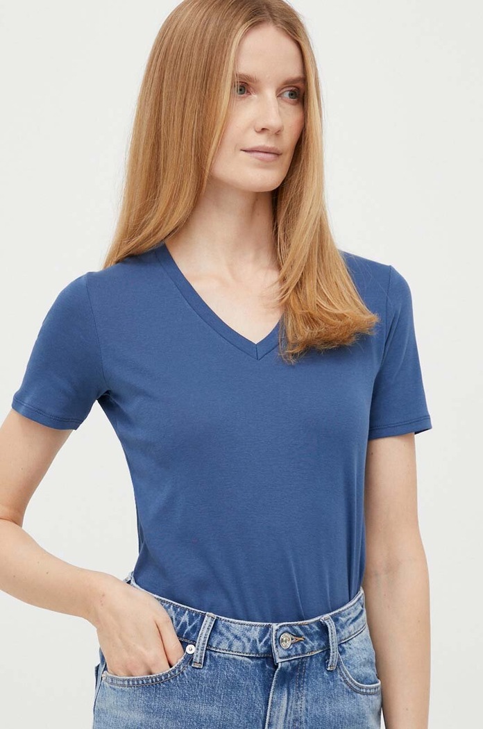 United Colors of Benetton t-shirt bawełniany bawełna niebieski 3GA2E4230.217.