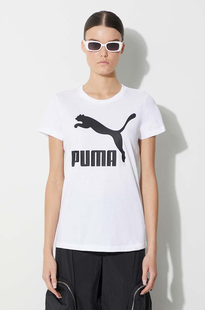 Puma cotton t-shirt Classic Logo Tee regular white 530076.02
