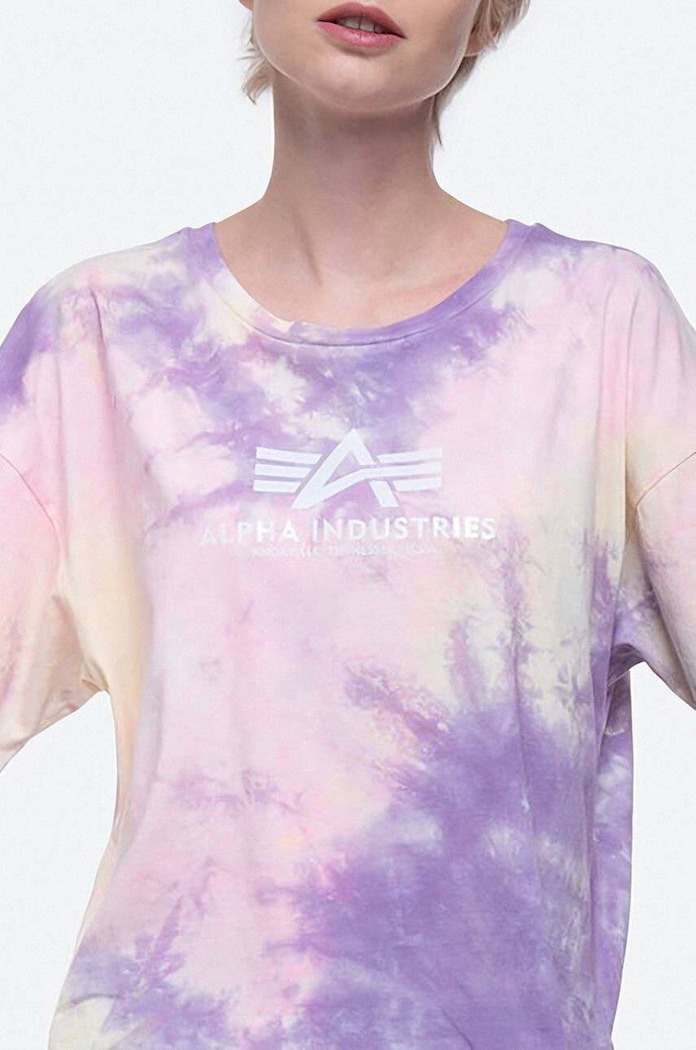 Bavlnené tričko Alpha Industries Basic Tee Batik COS Wmn ružová 116083.536