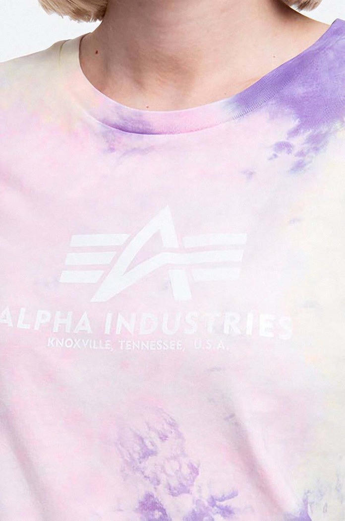 Bavlněné tričko Alpha Industries Basic Tee Batik Wmn růžová 116084.536