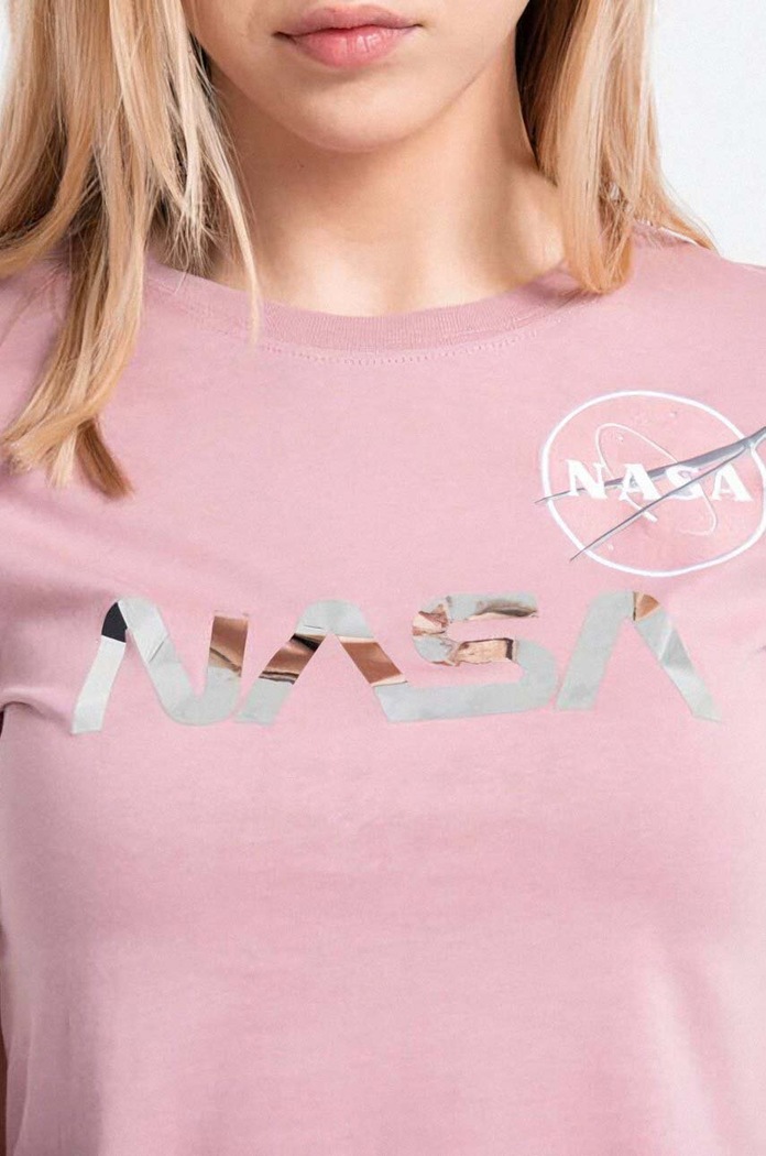 Bavlněné tričko Alpha Industries NASA PM růžová 198053.487