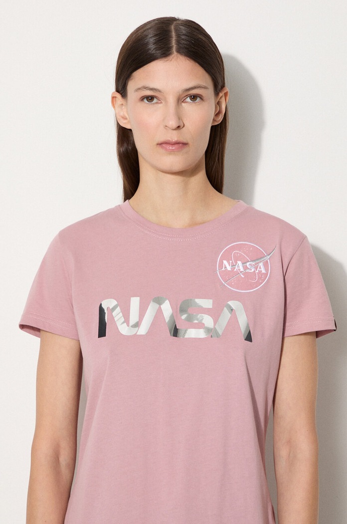 Alpha Industries cotton T-shirt NASA PM pink 198053.487