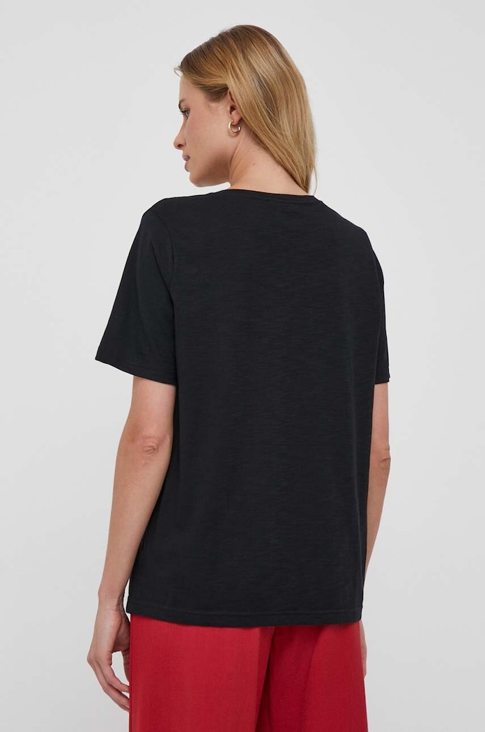 Дрехи Памучна тениска United Colors of Benetton 3BVXD102P.100 черен