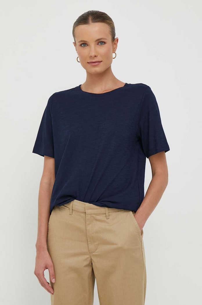 Памучна тениска United Colors of Benetton тъмносин 3BVXD102P.016