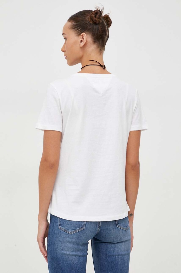 Oblečení Bavlněné tričko Tommy Jeans DW0DW14617.NOS bílá