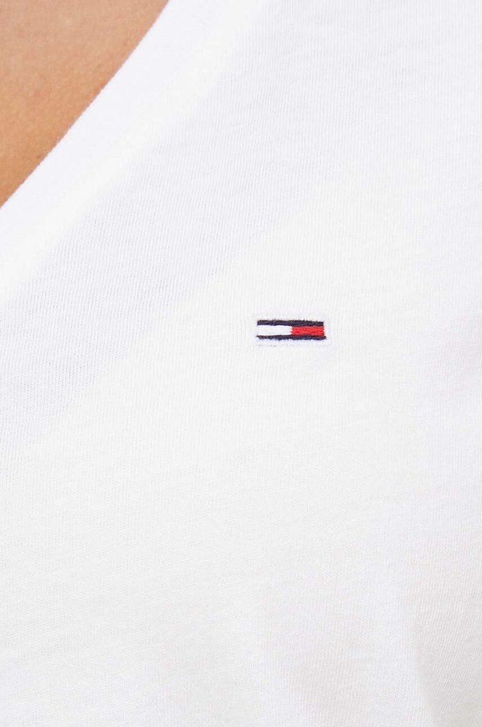 Bavlněné tričko Tommy Jeans DW0DW14617.NOS bílá