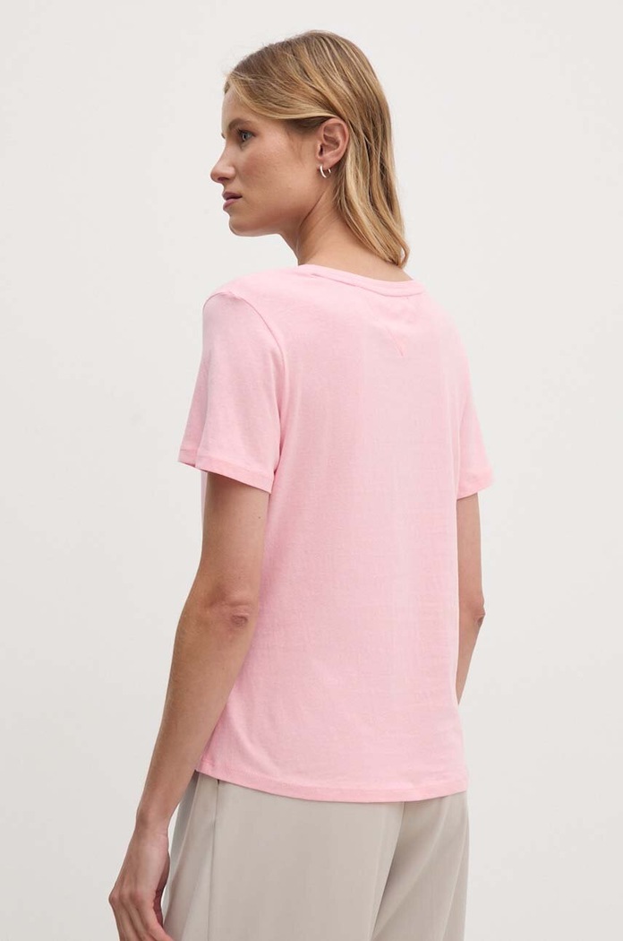 Tommy Jeans T-shirt bawełniany DW0DW14617.NOS różowy AA00