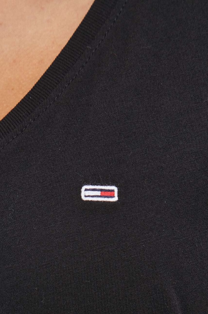Bavlnené tričko Tommy Jeans DW0DW14617.NOS čierna