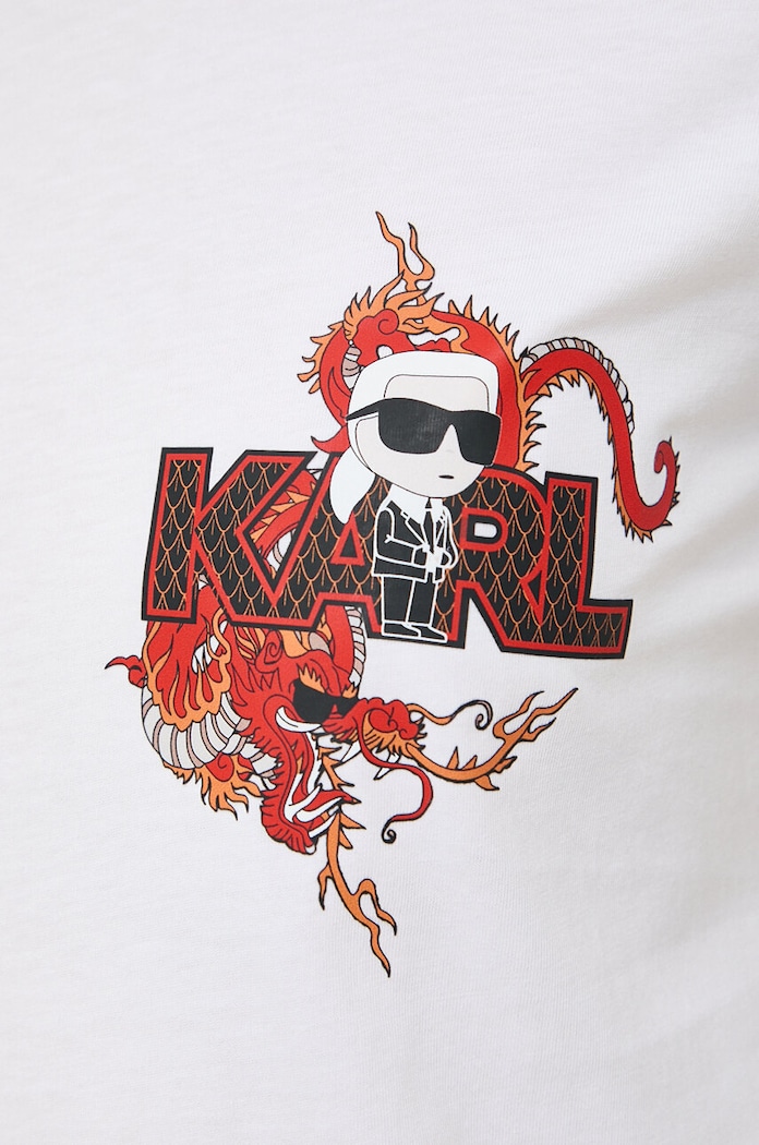 Karl Lagerfeld t-shirt bawełniany biały 240W1724