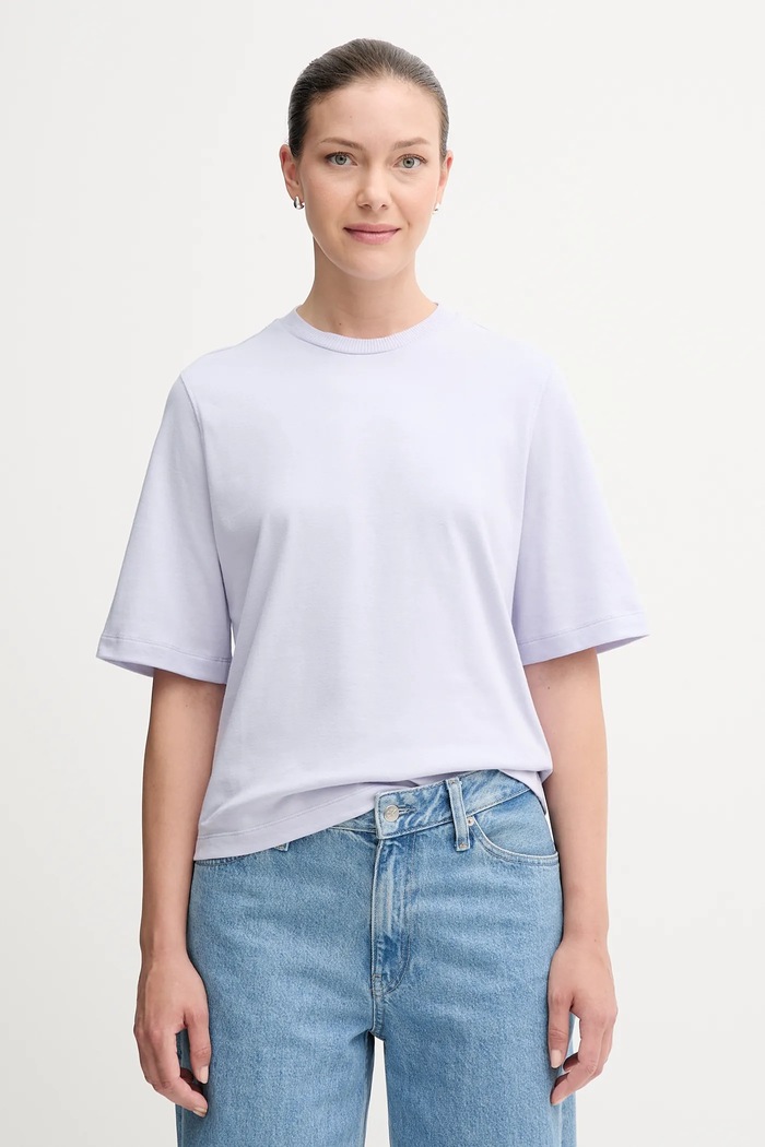 United Colors of Benetton tricou din bumbac uni violet 3BL0E17G5
