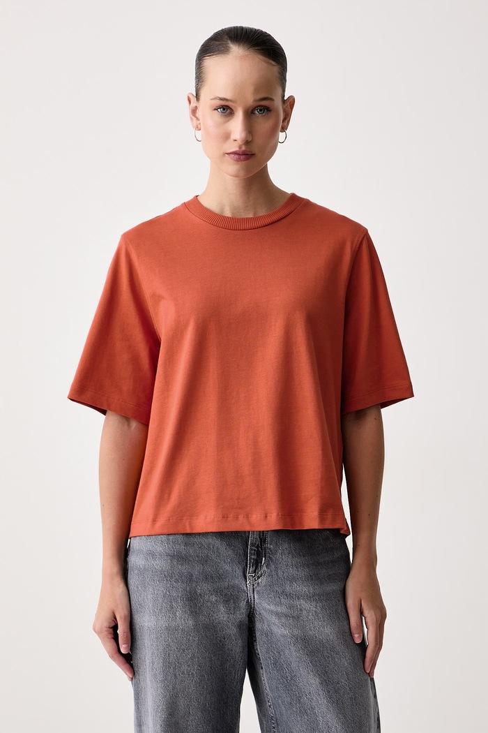 United Colors of Benetton Kratka majica ženska bombažna oranžna 3BL0E17G5