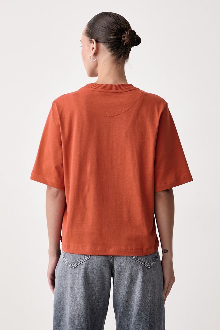 Oblačila United Colors of Benetton Kratka majica ženska bombažna 3BL0E17G5 oranžna