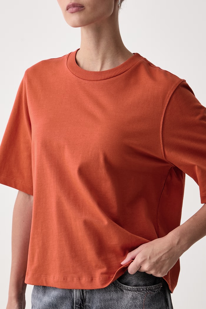 Kratka majica ženska bombažna United Colors of Benetton 3BL0E17G5 oranžna