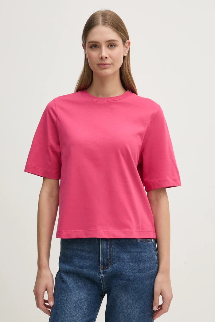 United Colors of Benetton t-shirt bawełniany bawełna różowy 3BL0E17G5