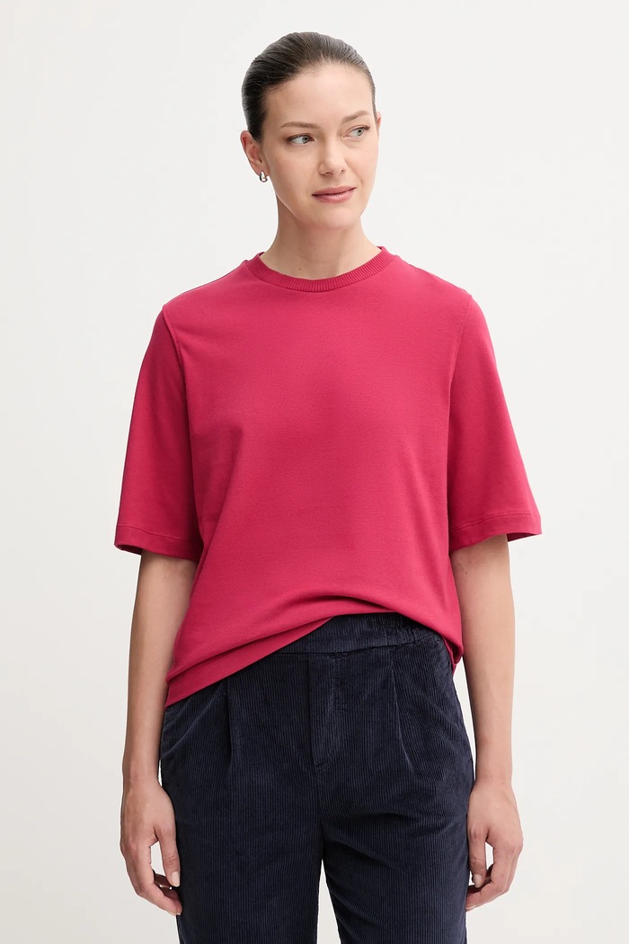 United Colors of Benetton tricou din bumbac uni roz 3BL0E17G5