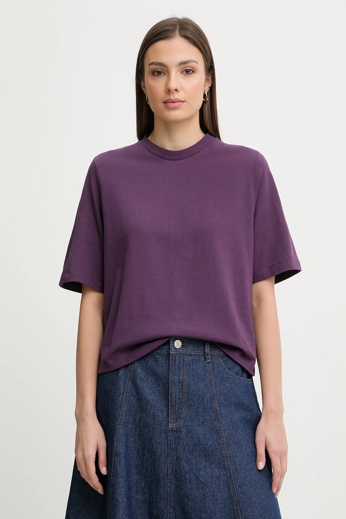 United Colors of Benetton t-shirt bawełniany fioletowy 3BL0E17G5
