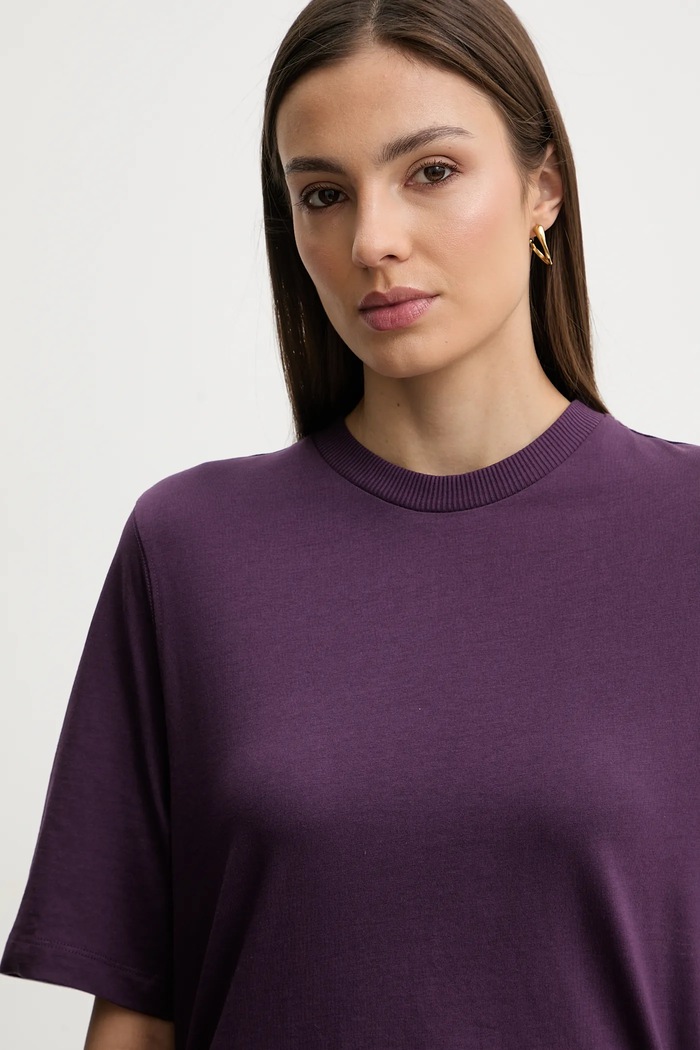United Colors of Benetton t-shirt bawełniany fioletowy 3BL0E17G5