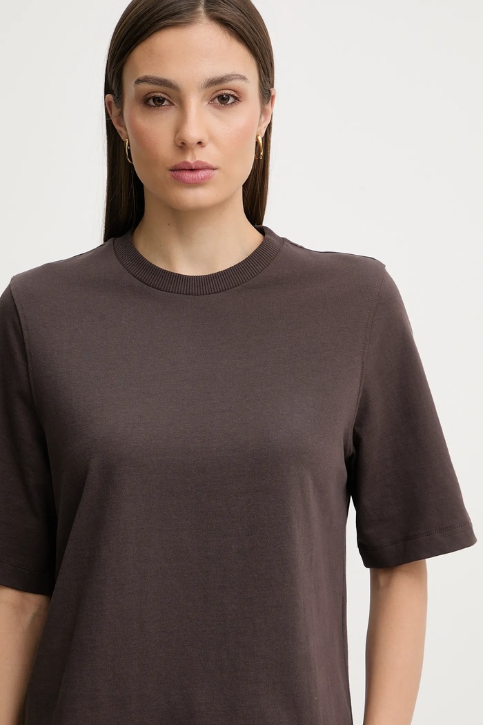 Βαμβακερό μπλουζάκι United Colors of Benetton καφέ 3BL0E17G5