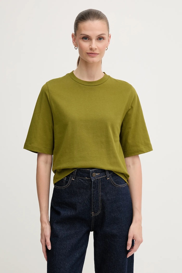 Хлопковая футболка United Colors of Benetton хлопок зелёный 3BL0E17G5
