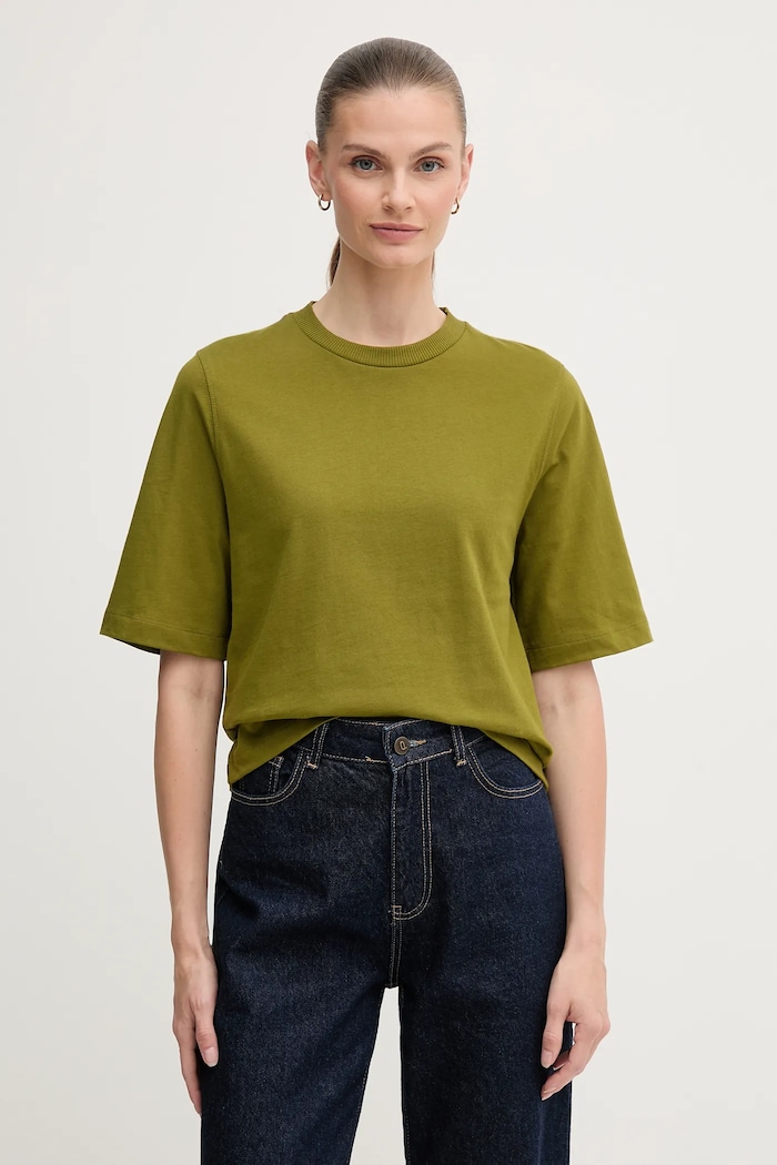 Хлопковая футболка United Colors of Benetton хлопок зелёный 3BL0E17G5