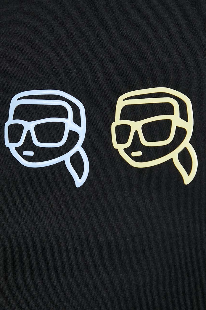 Karl Lagerfeld pamut top 241W1701 fekete