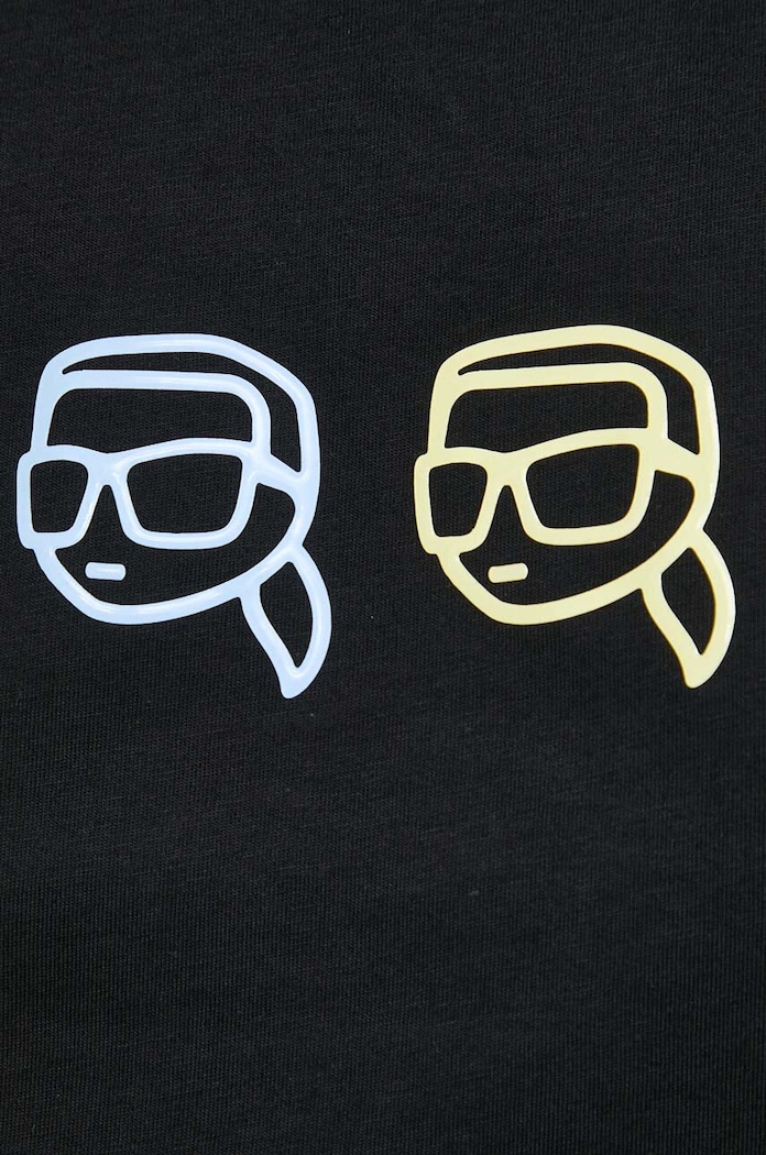Karl Lagerfeld pamut top 241W1701 fekete