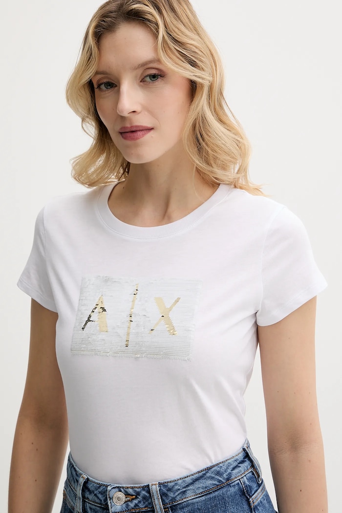 Bavlnené tričko Armani Exchange biela 8NYTDL.YJ73Z.NOS