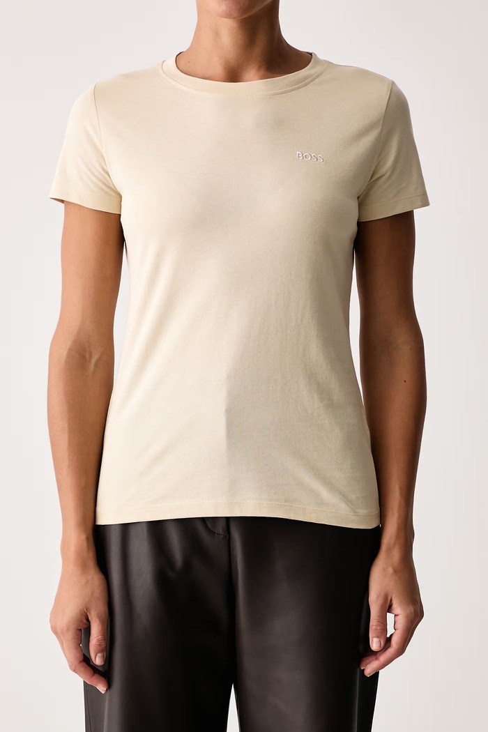 T-shirt basic damski bawełniany C Esogo 1 BOSS Orange 50506973 żółty