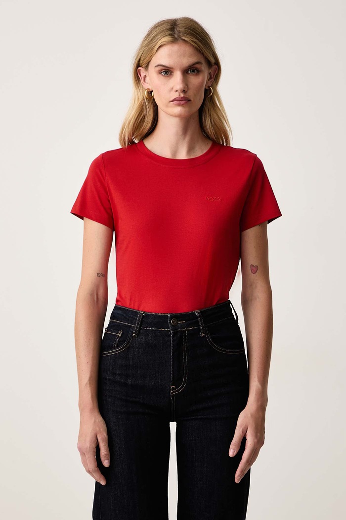 BOSS Orange T-shirt basic damski bawełniany C Esogo 1 czerwony 50506973