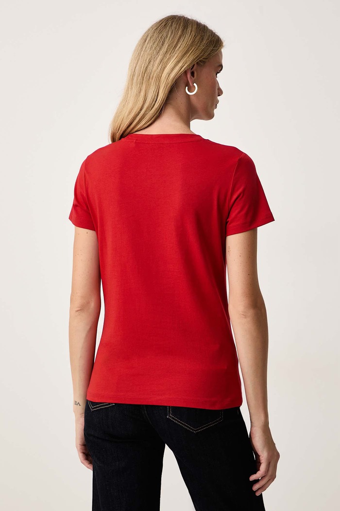 Odzież BOSS Orange T-shirt basic damski bawełniany C Esogo 1 50506973 czerwony