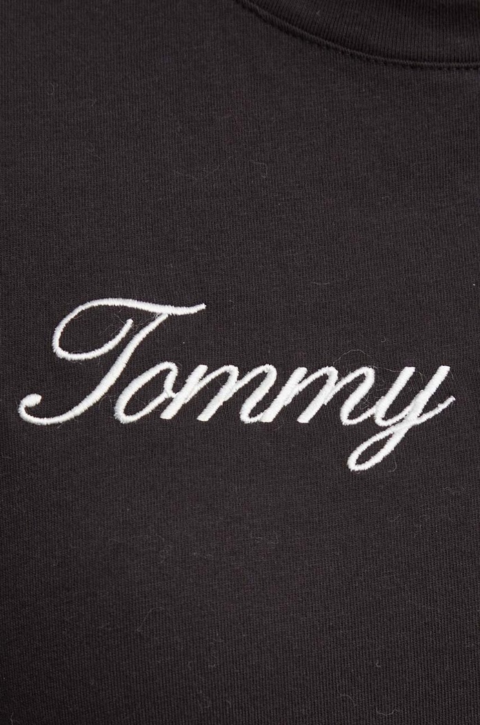 Tommy Hilfiger pamut póló fekete WW0WW43459
