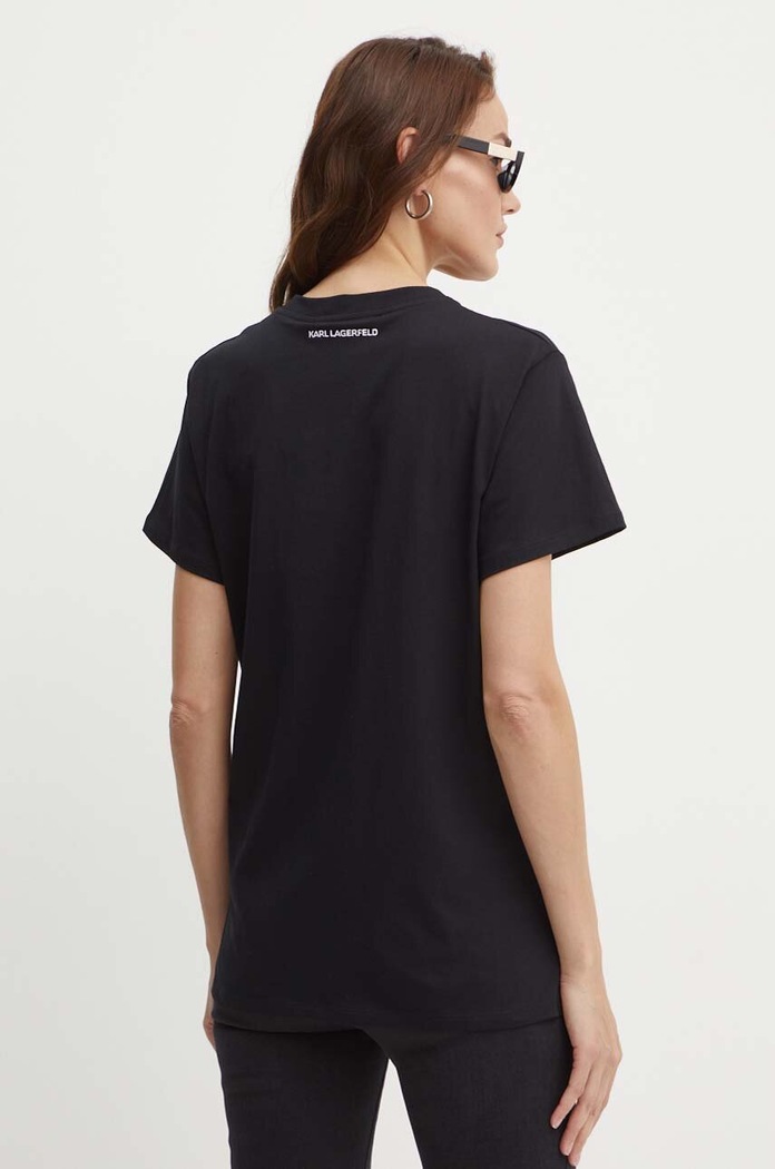 Odzież Karl Lagerfeld t-shirt bawełniany 245W1712 czarny