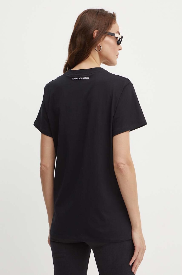 Odzież Karl Lagerfeld t-shirt bawełniany 245W1712 czarny