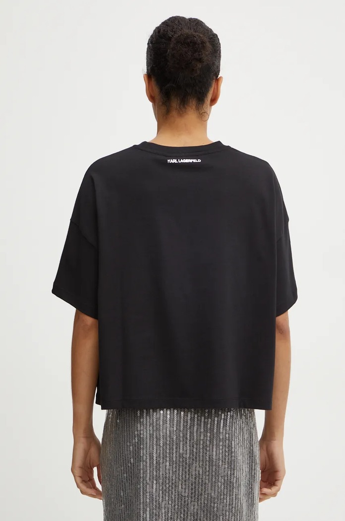 Odzież Karl Lagerfeld T-shirt bawełniany 246W1701 czarny