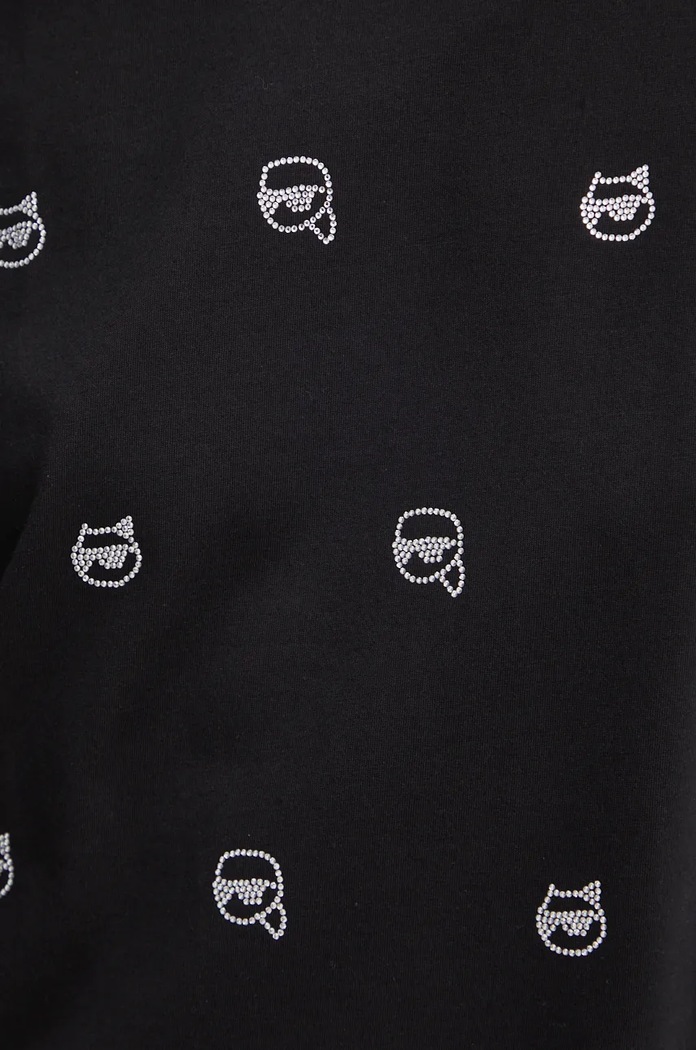 T-shirt bawełniany Karl Lagerfeld czarny 246W1701