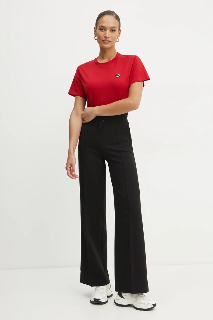 Karl Lagerfeld tricou din bumbac IKON A1W17025 rosu SS25