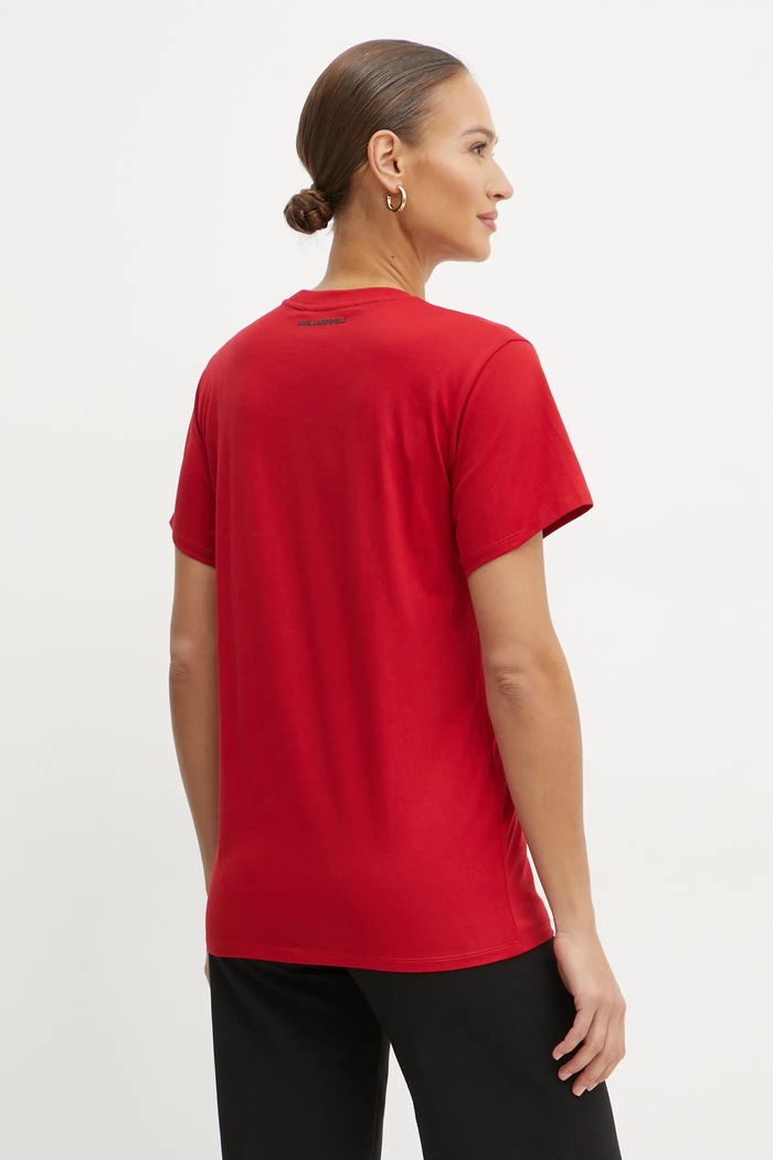 Îmbrăcăminte Karl Lagerfeld tricou din bumbac IKON A1W17025 rosu