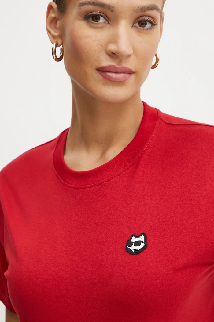 Karl Lagerfeld tricou din bumbac IKON rosu A1W17025