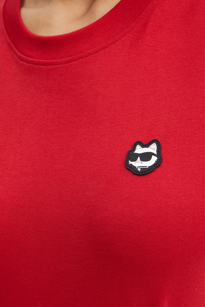 Karl Lagerfeld tricou din bumbac IKON A1W17025 rosu