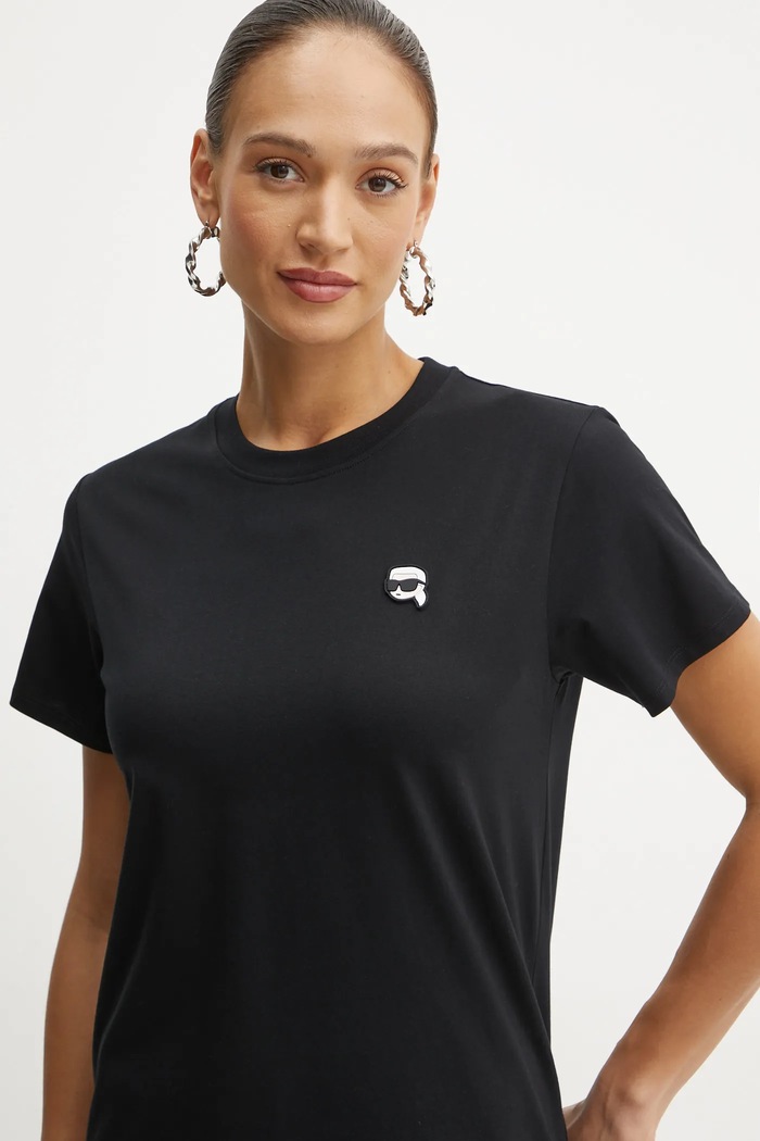 Karl Lagerfeld tricou din bumbac IKON negru A1W17025
