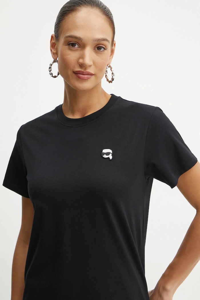 Karl Lagerfeld tricou din bumbac IKON negru A1W17025