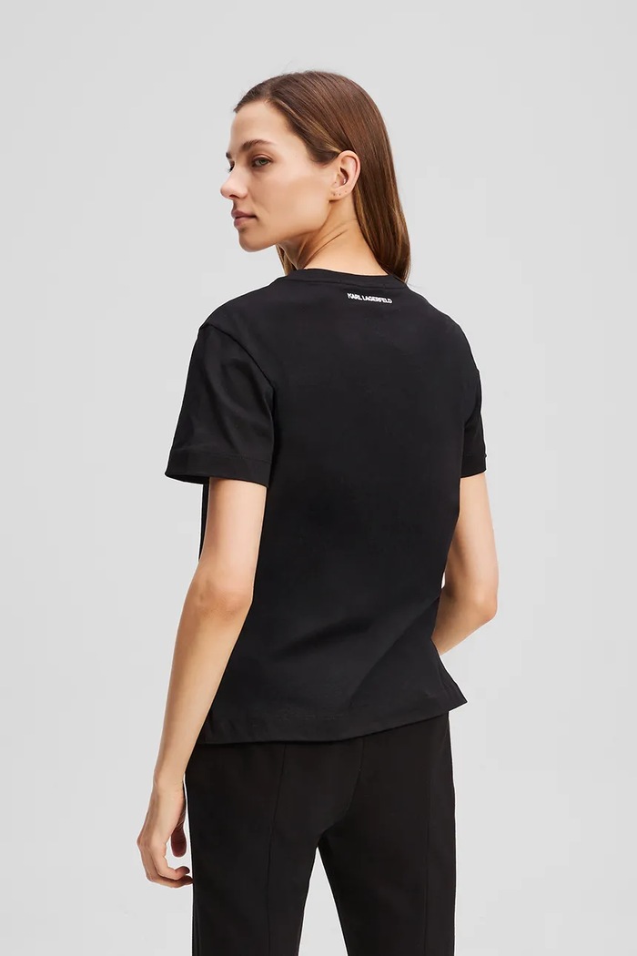 Karl Lagerfeld t-shirt bawełniany IKON SKETCH A1W17126 czarny AA00